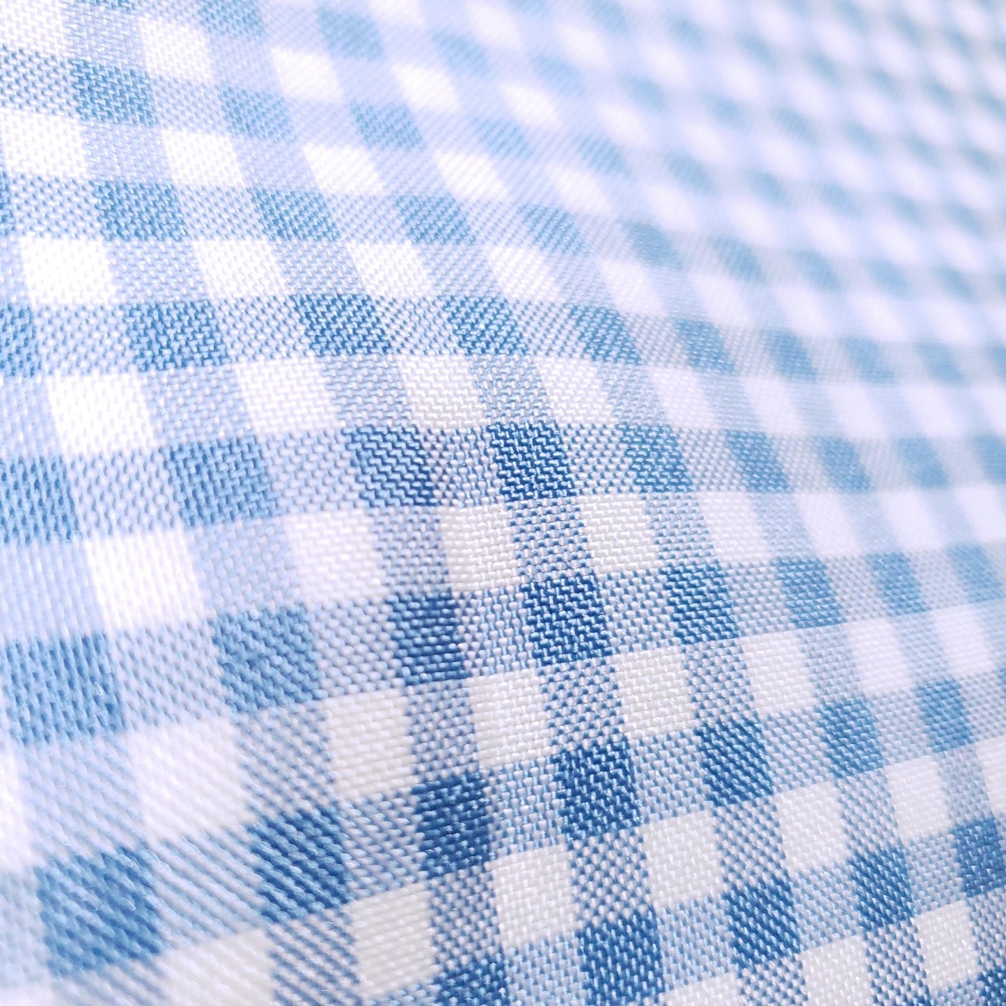 POLY POPLIN BLUE SKY SMALL GINGHAM