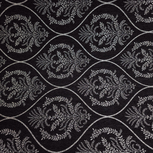 REGAL LAUREL OGEE MEDALION CHENILLE BLACK