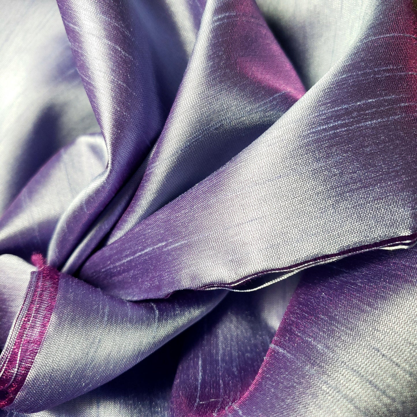 SHIMMER SHANTUNG FABRIC PURPLE BLUE