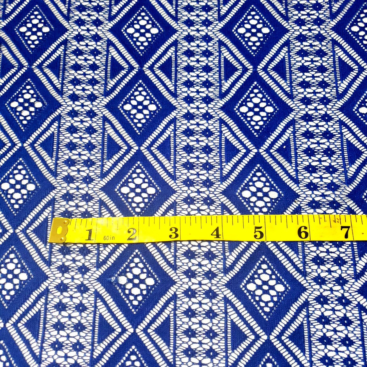DIAMOND STRIPE LACE ROYAL BLUE