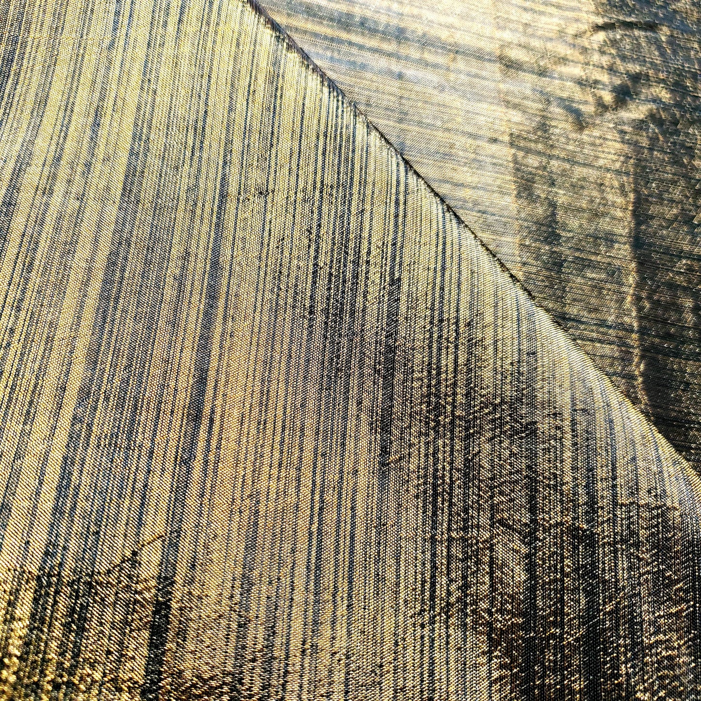 GOLD BLACK HEATHER STRIPE TAFFETA