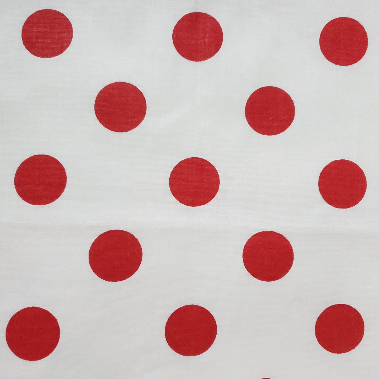 ONE INCH POLKA DOT RED ON WHITE
