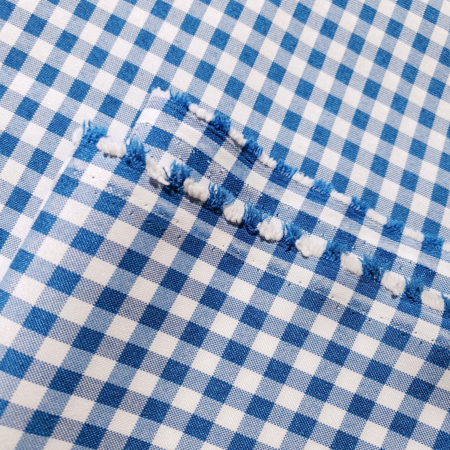POLY POPLIN BLUE TURQUOISE SMALL GINGHAM