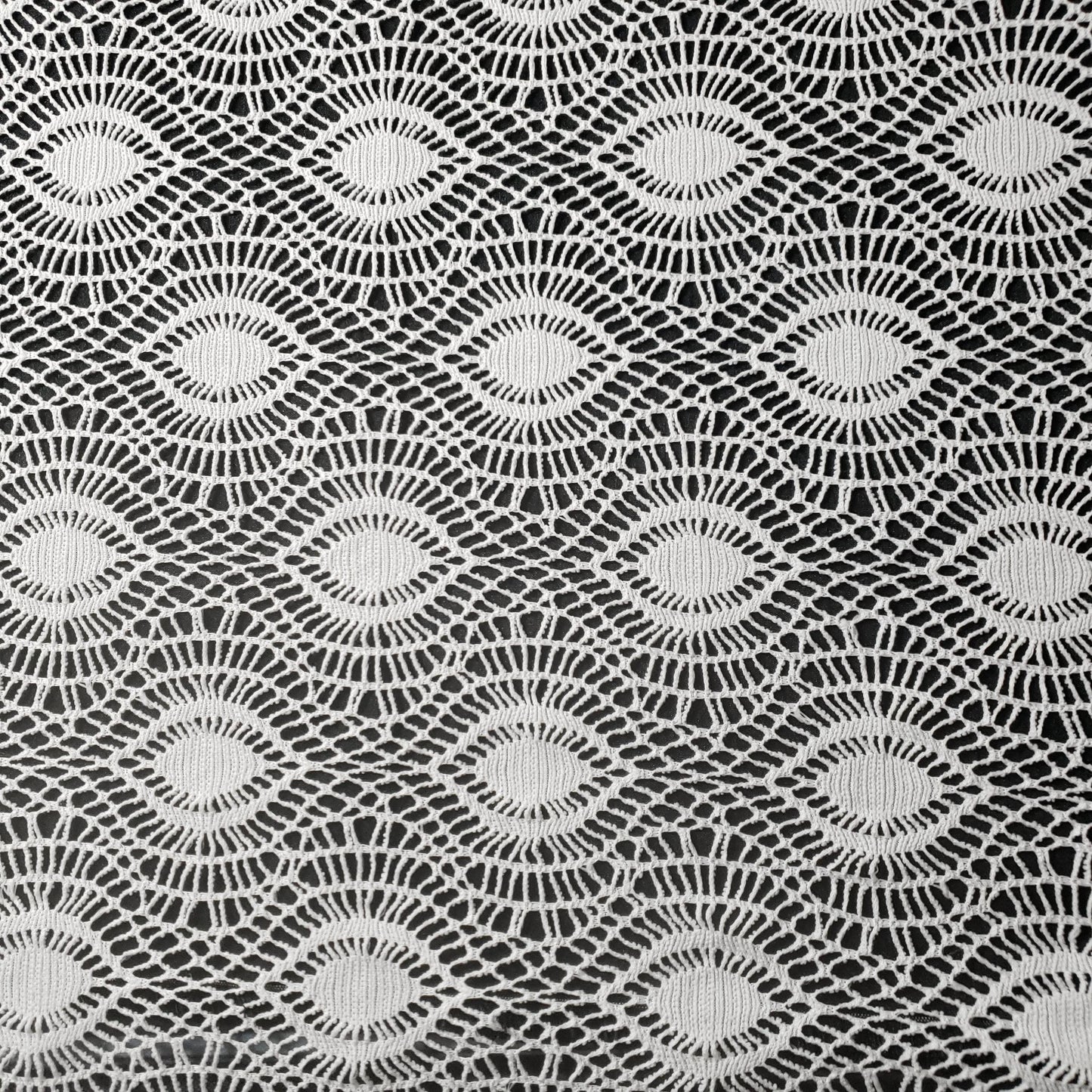 FAUX CROCHET BOHEMIAN EYE LACE WHITE