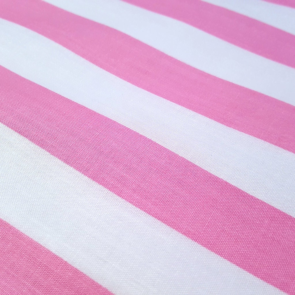 ONE INCH STRIPE PINK WHITE POLYCOTTON