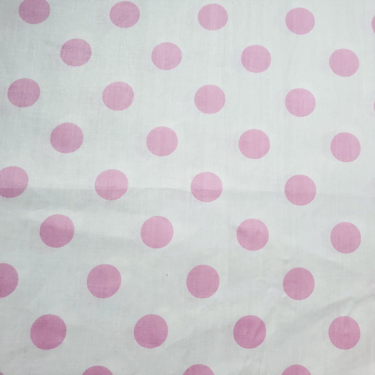 ONE INCH POLKA DOT PINK ON WHITE