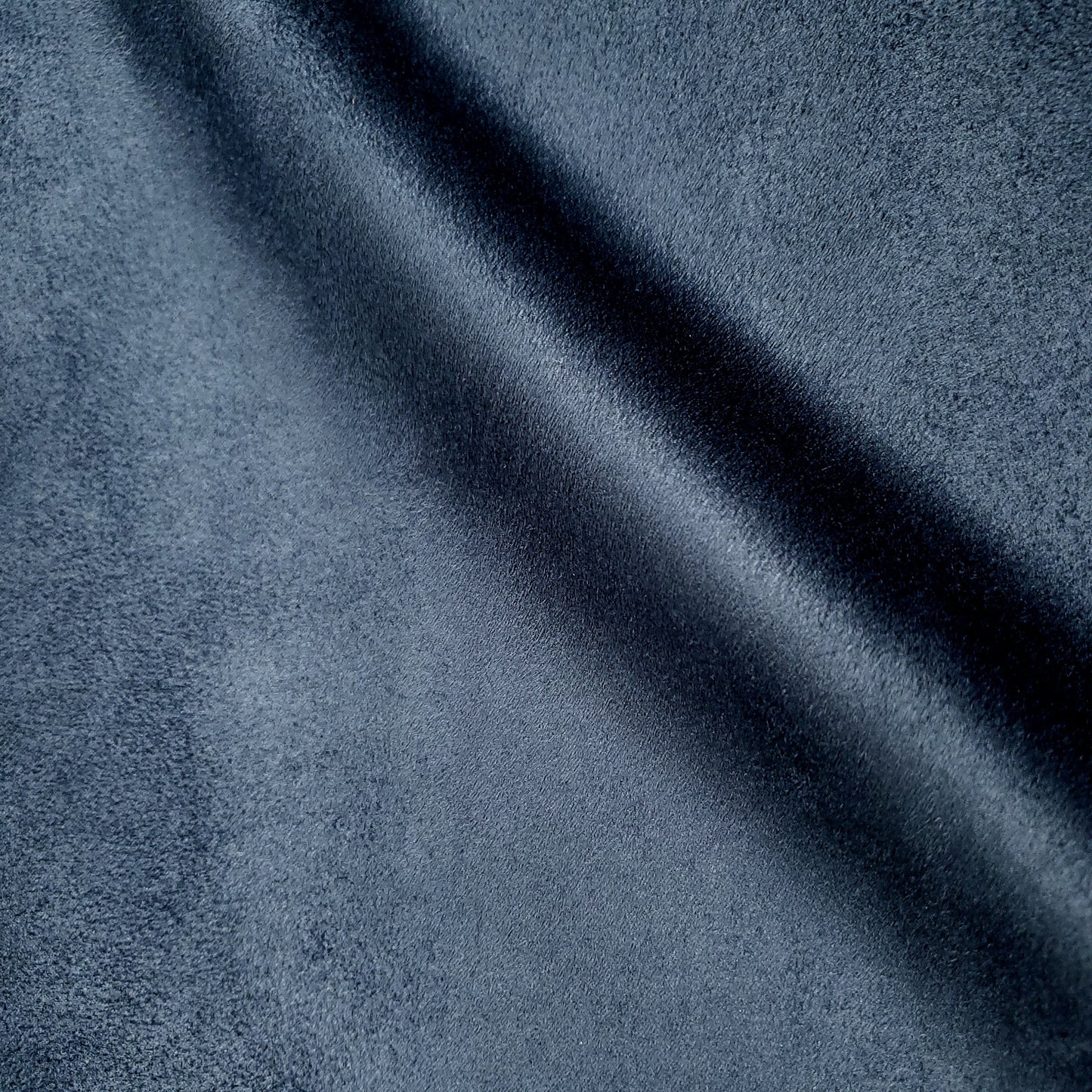 BRUSHED SUEDE UPHOLSTERY FABRIC DENIM BLUE