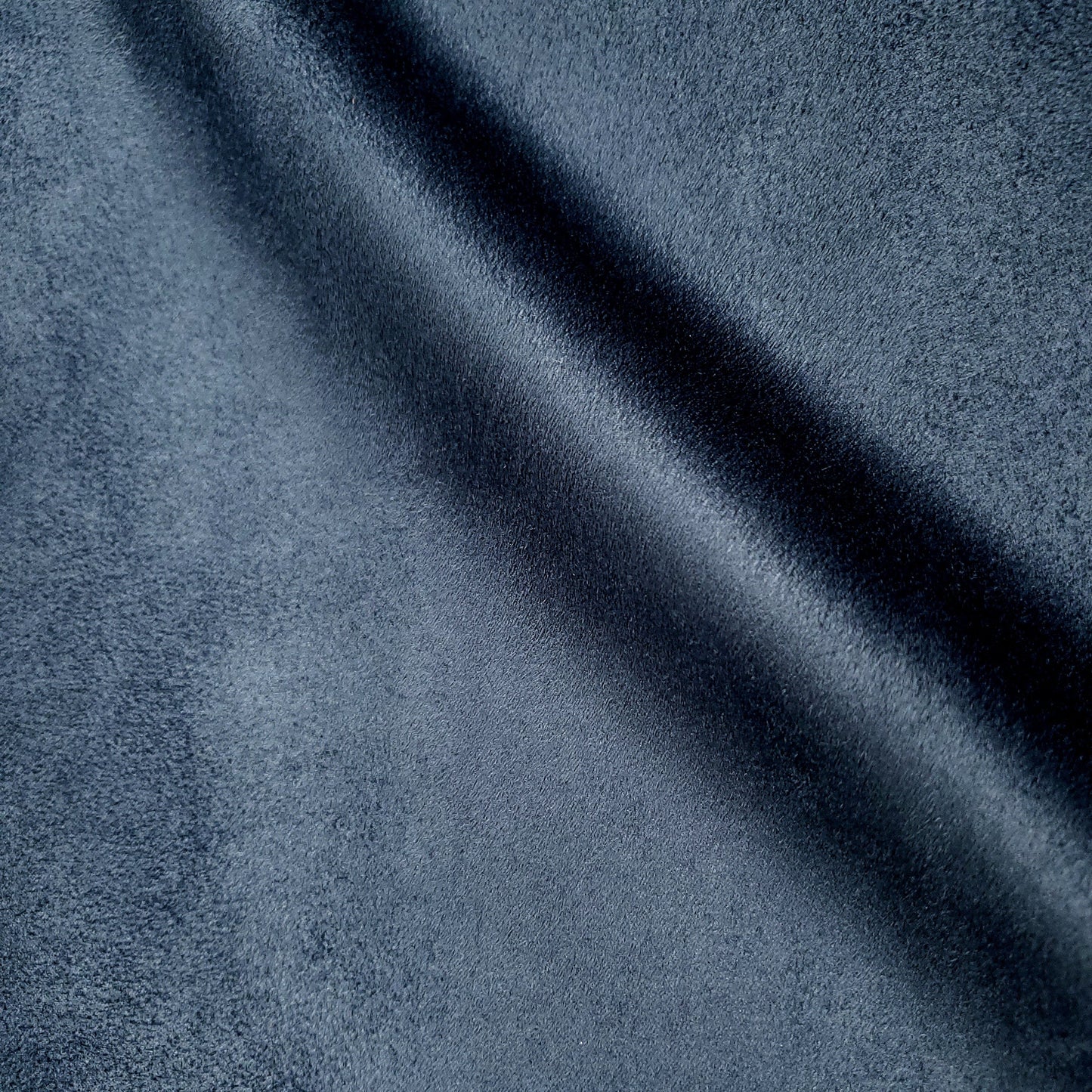 BRUSHED SUEDE UPHOLSTERY FABRIC DENIM BLUE