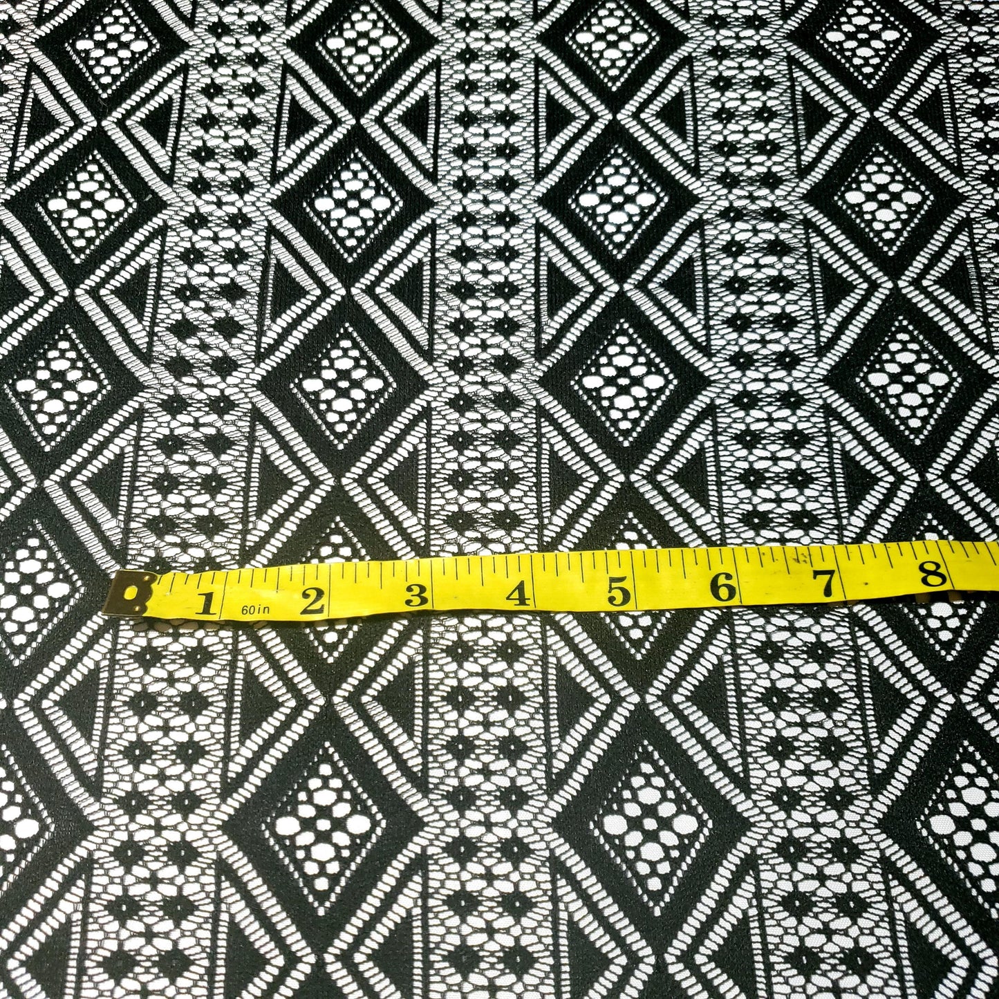 DIAMOND STRIPE LACE BLACK