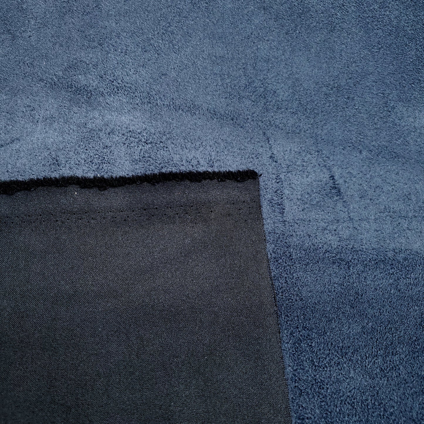 BRUSHED SUEDE UPHOLSTERY FABRIC DENIM BLUE