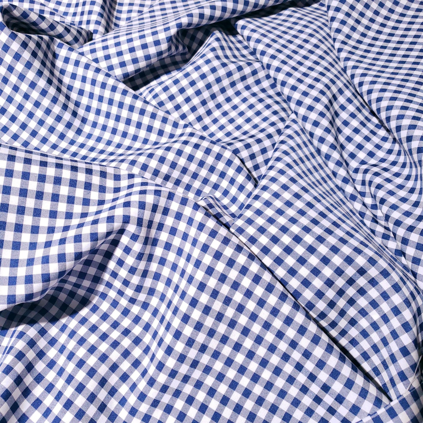 POLY POPLIN BLUE ROYAL SMALL GINGHAM