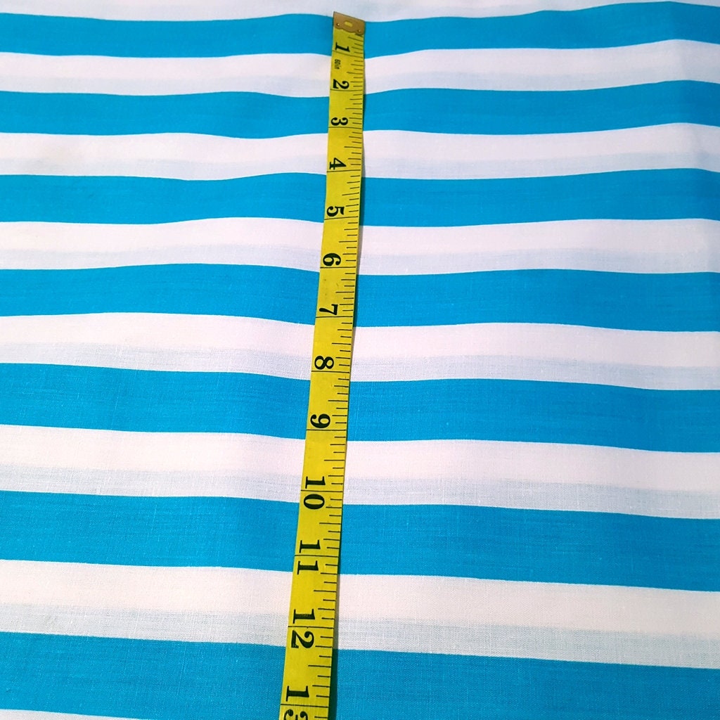 ONE INCH STRIPE POLYCOTTON TURQUOISE
