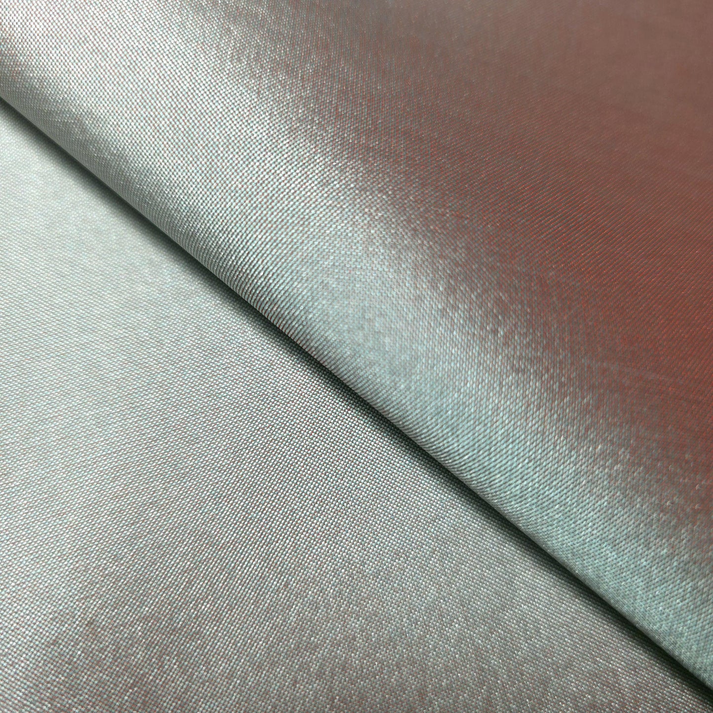 FAUX SILK LUXURY TAFFETA RED MINT LEAF