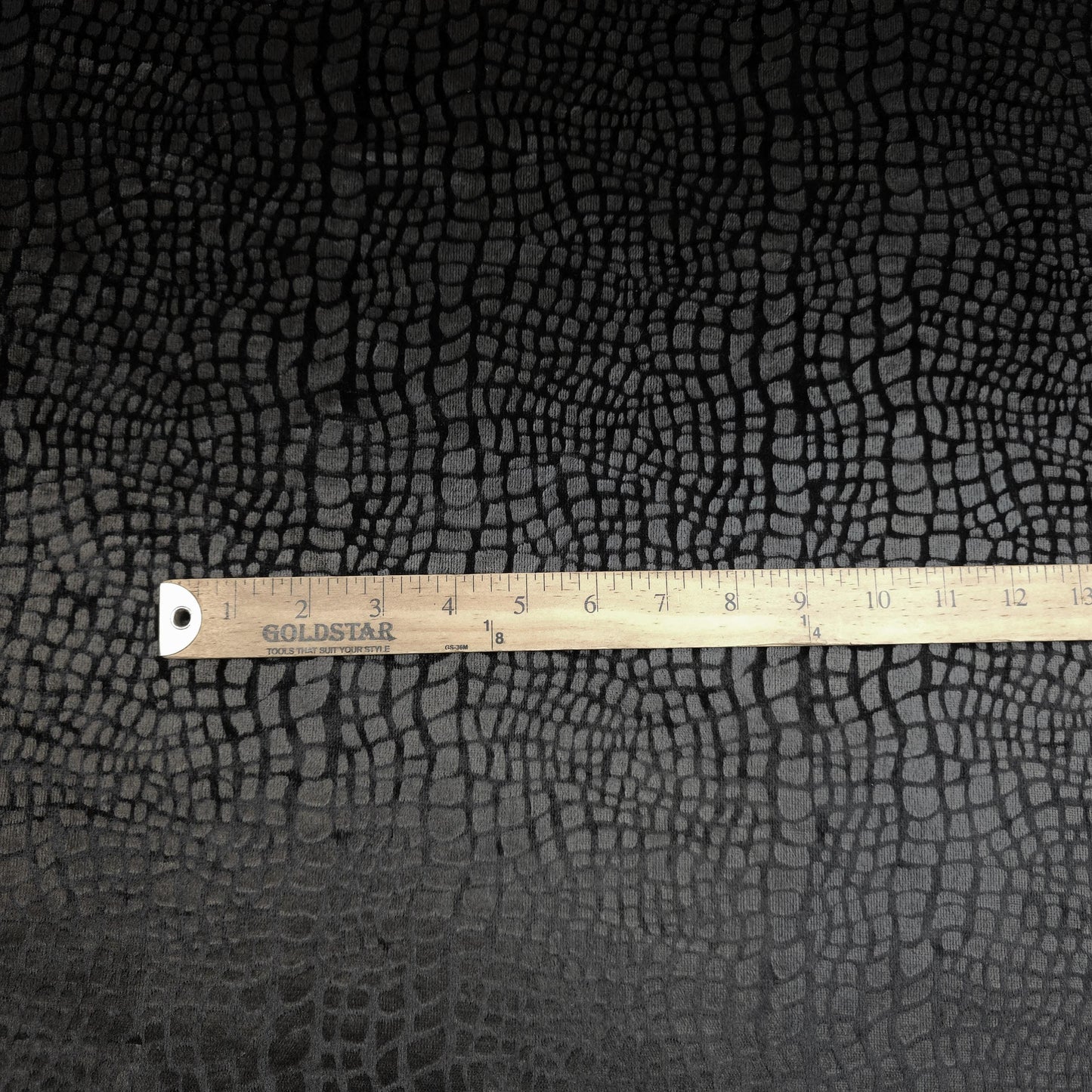 BLACK CROCODILE SEMIGLOSS UPHOLSTERY VELVET