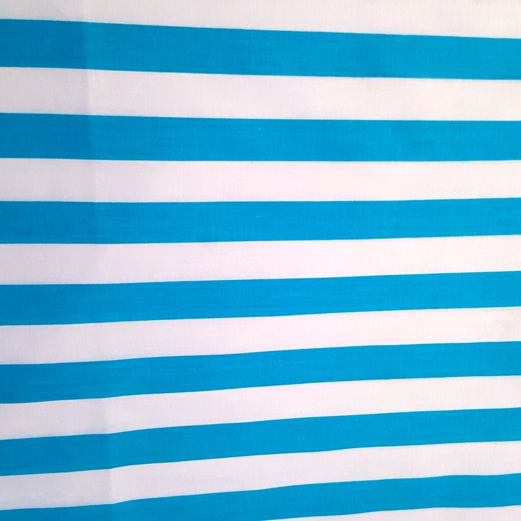 ONE INCH STRIPE POLYCOTTON TURQUOISE