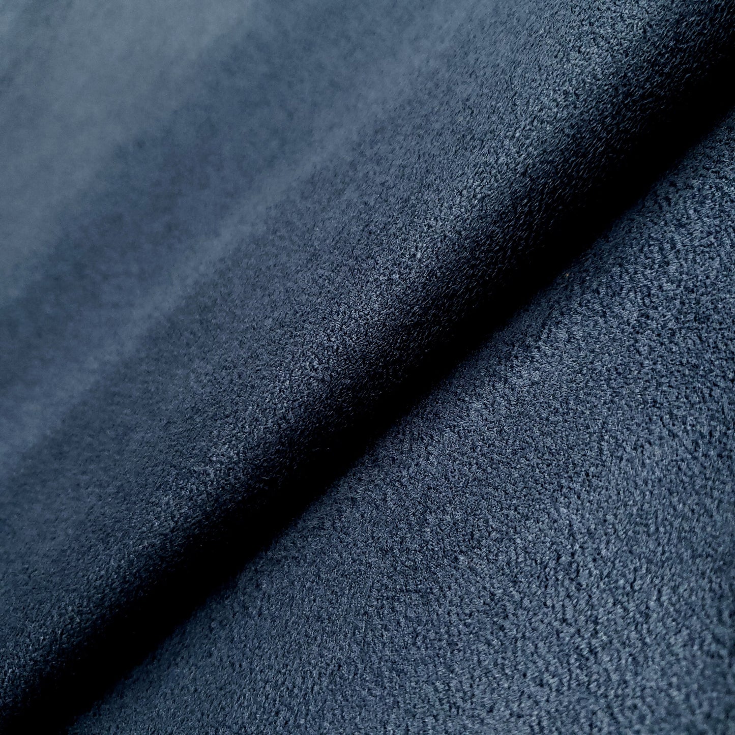 BRUSHED SUEDE UPHOLSTERY FABRIC DENIM BLUE
