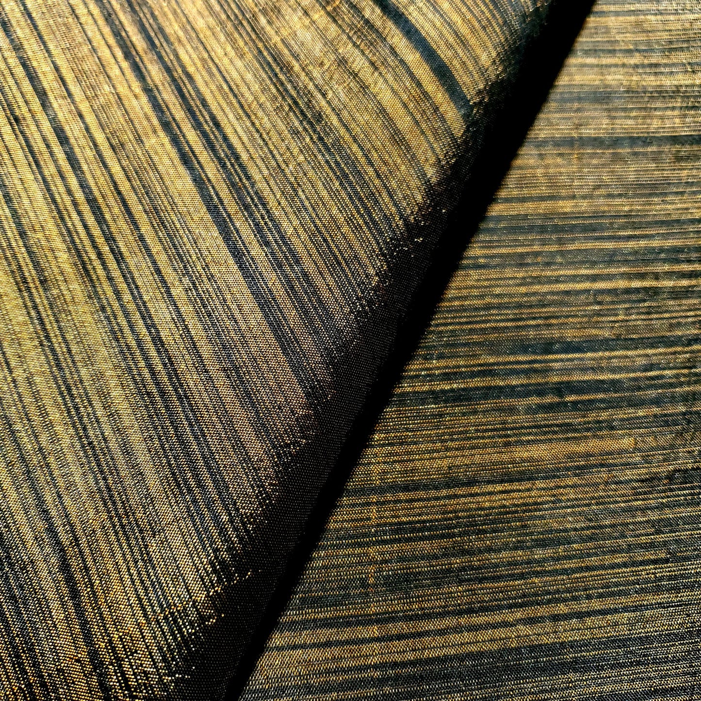 GOLD BLACK HEATHER STRIPE TAFFETA