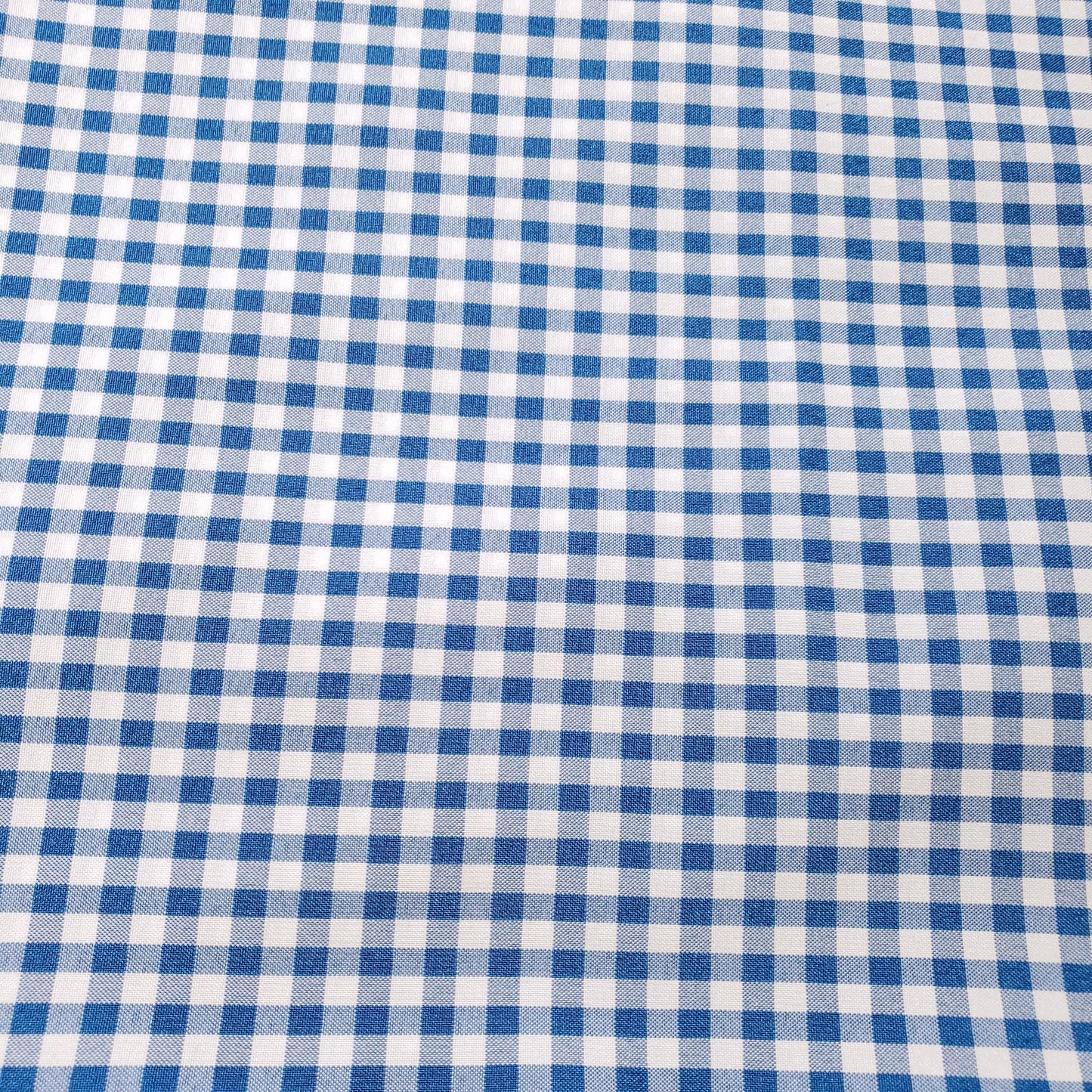 POLY POPLIN BLUE TURQUOISE SMALL GINGHAM
