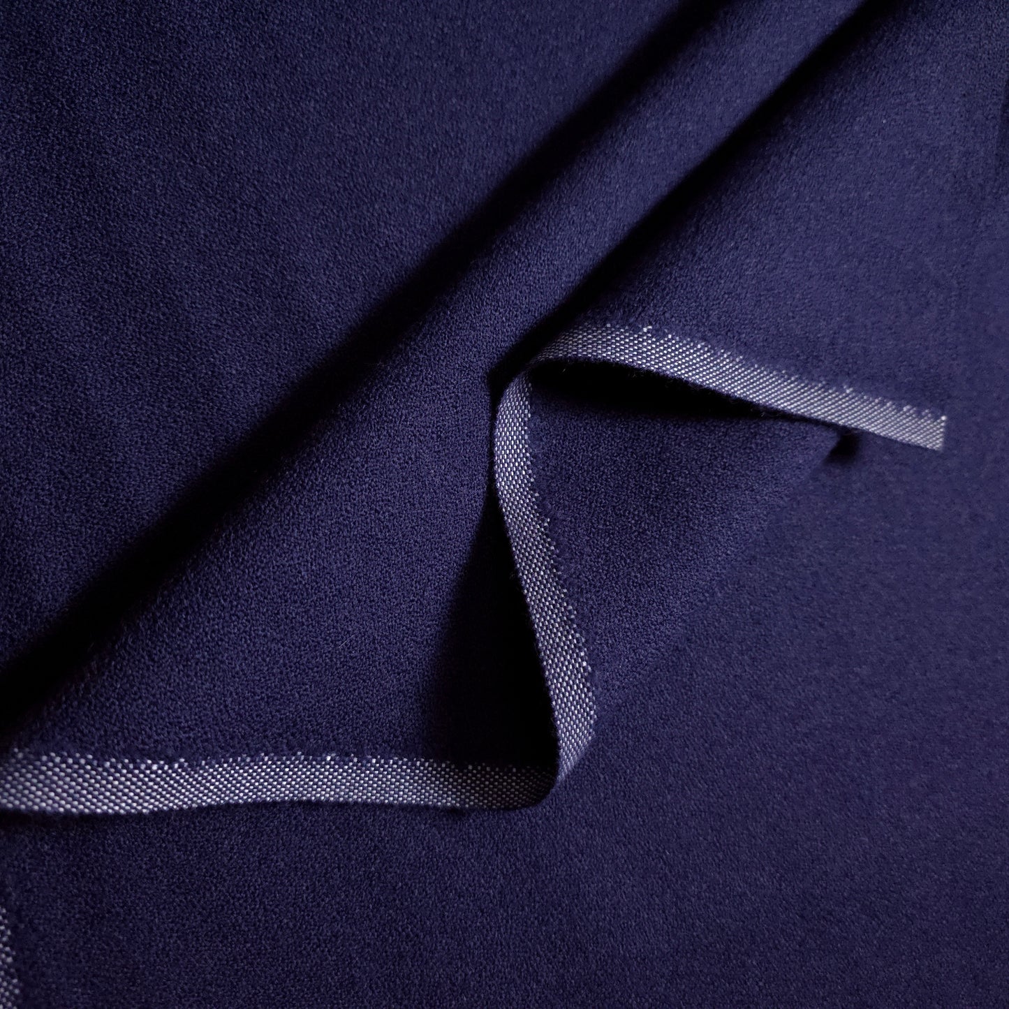 DOUBLE SIDED NAVY BLUE CREPE RUSTIC UPHOLSTERY FABRIC