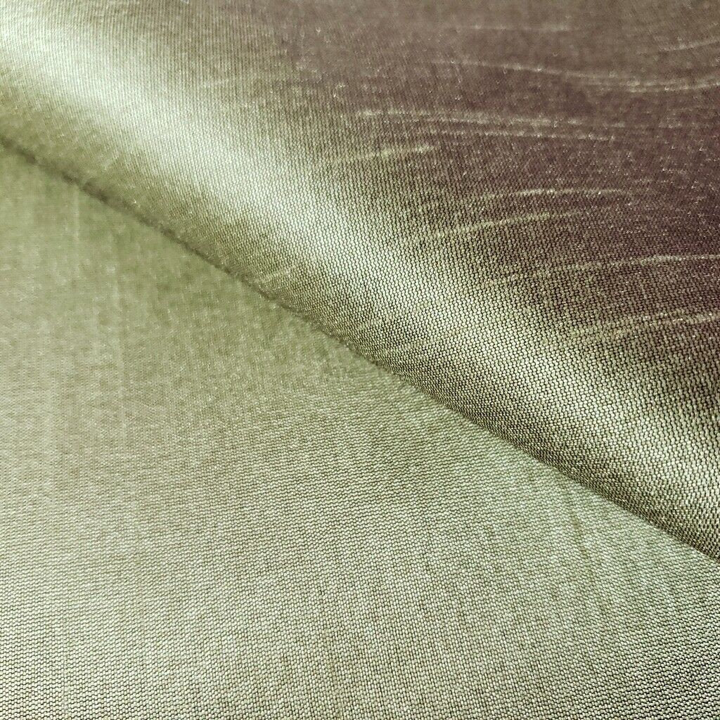 GREEN OLIVE SAGE TWO TONE FAUX SILK DUPIONI 58"