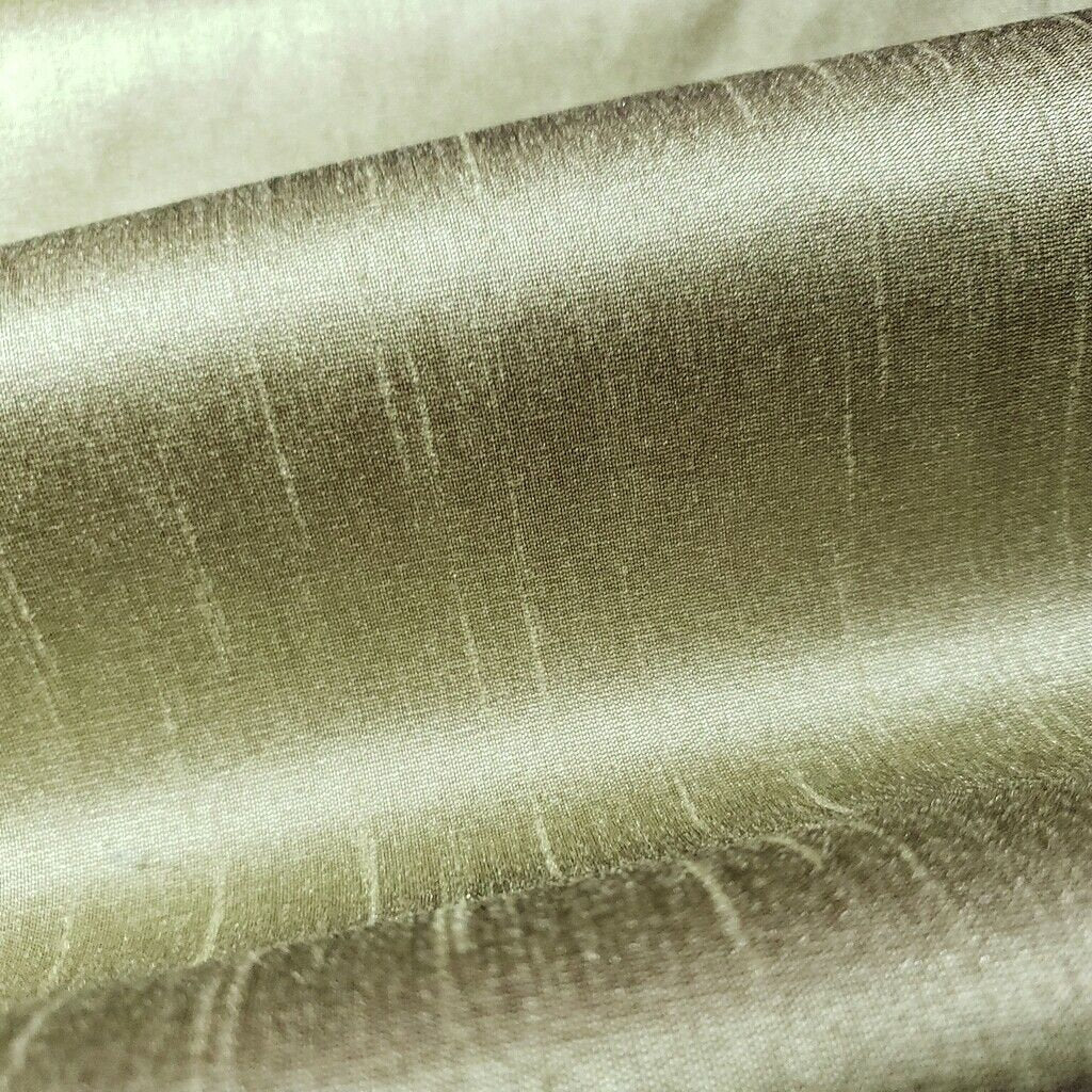 GREEN OLIVE SAGE TWO TONE FAUX SILK DUPIONI 58"