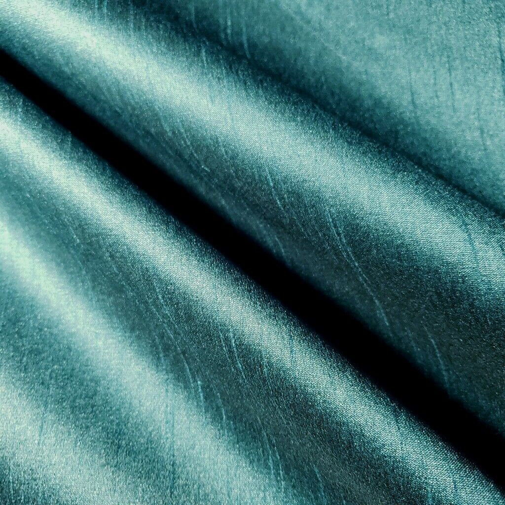GREEN TEAL JEWEL FAUX SILK DUPIONI