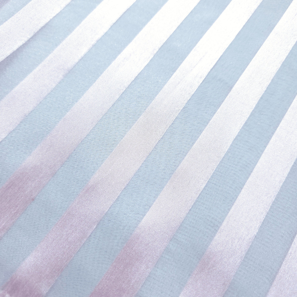 PALE PINK RIBBON STRIPE SHEER ORGANZA FABRIC
