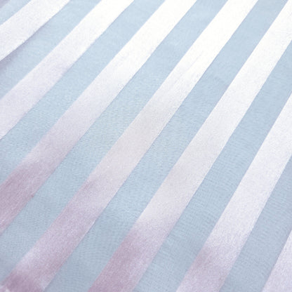 PALE PINK RIBBON STRIPE SHEER ORGANZA FABRIC