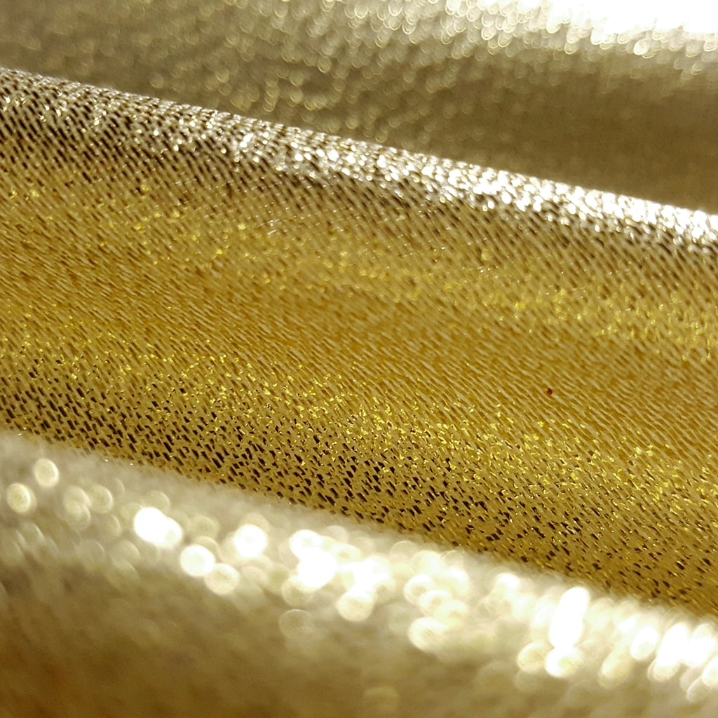 GOLD WHITE CRYSTAL SHIMMER LAME FABRIC
