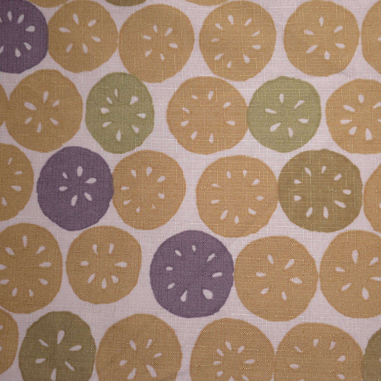 SAND DOLLAR CITRUS FAUX LINEN DRAPERY FABRIC