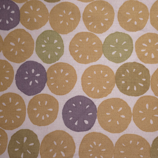 SAND DOLLAR CITRUS FAUX LINEN DRAPERY FABRIC