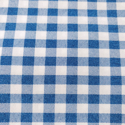 POLY POPLIN BLUE TURQUOISE SMALL GINGHAM