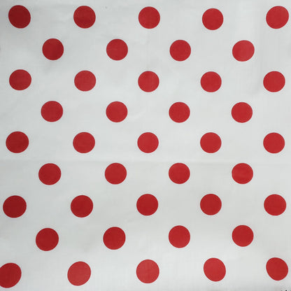 ONE INCH POLKA DOT RED ON WHITE