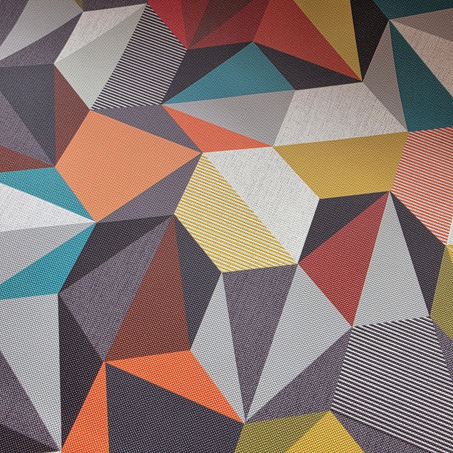 MULTI-COLOR GEOMETRIC VINYL FABRIC