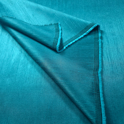 LAGOON BLUE TEAL TAJ DUPIONI FAUX SILK FABRIC