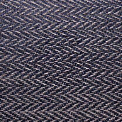 Muse Fabric Sturdy Tapestry Navy Blue and Silver Gray Zig Zag Commercial Grade Upholstery Fabric 56" Wide By The Yard
