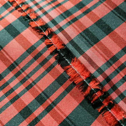 FROSTED HOLIDAY TARTAN PLAIN RED BLACK