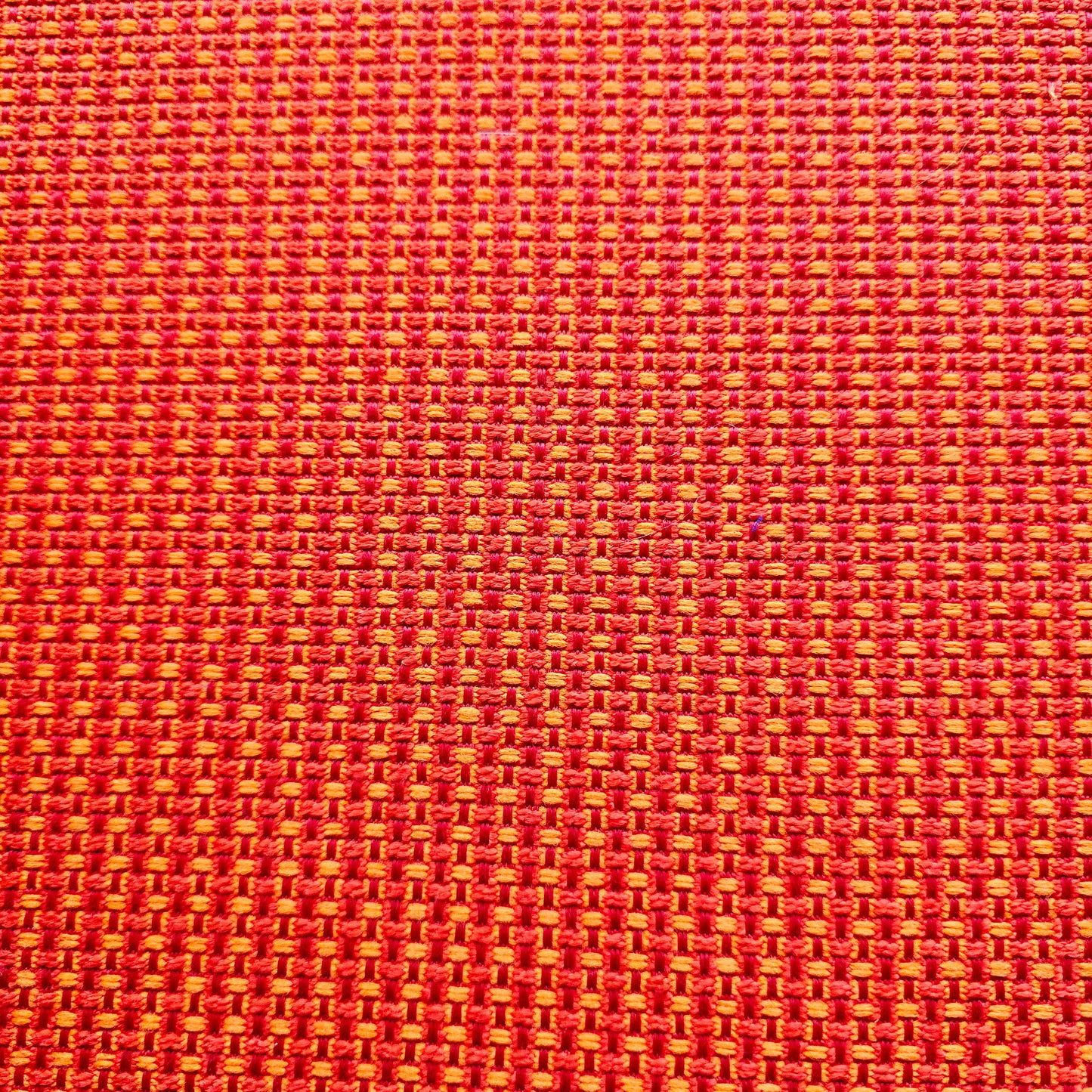 ORANGE RED YELLOW BASKET WEAVE WOVEN VINYL FABRIC