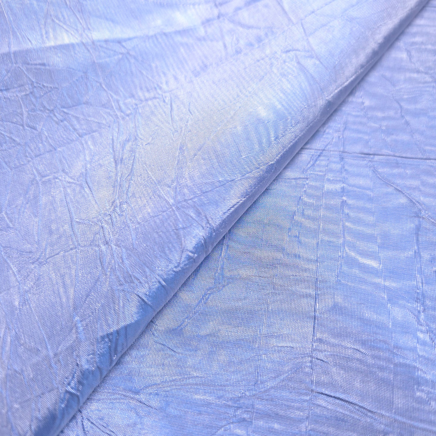 TWO TONE BLUE WHITE CRINKLE TAFFETA FABRIC