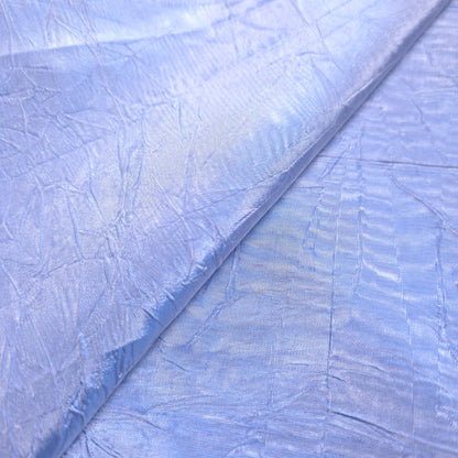 TWO TONE BLUE WHITE CRINKLE TAFFETA FABRIC