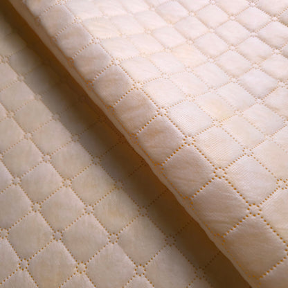 CANARY YELLOW TAFFETA HEAT FUSED DIAMOND QUILTED BATTING FABRIC