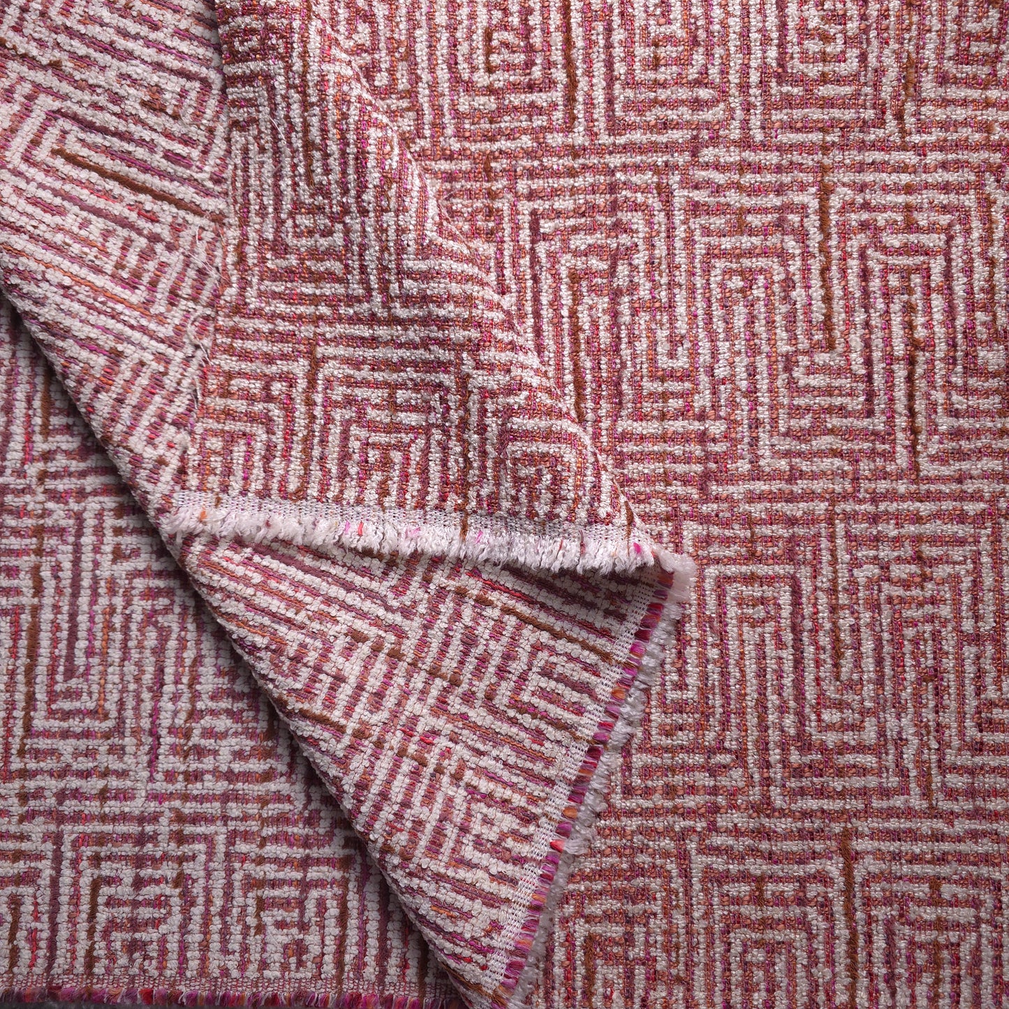 HEAVY MAZE BOUCLE EARTH TONE UPHOLSTERY FABRIC