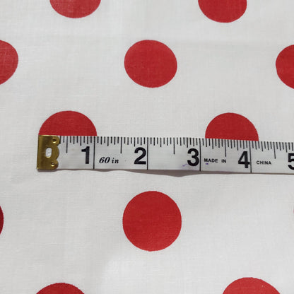 ONE INCH POLKA DOT RED ON WHITE