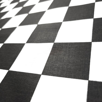 BLACK WHITE 1.5 INCH LARGE SQUARE CHECK COTTON BLEND FABRIC