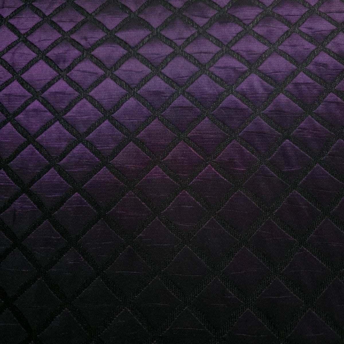 ROYAL PURPLE PLUM QUILTED TAFFETA BROCADE FABRIC