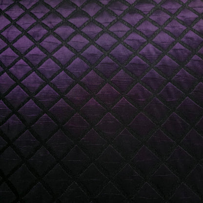 ROYAL PURPLE PLUM QUILTED TAFFETA BROCADE FABRIC