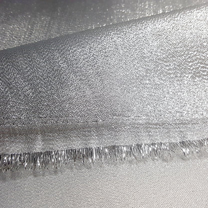 SILVER WHITE CRYSTAL SHIMMER LAME FABRIC