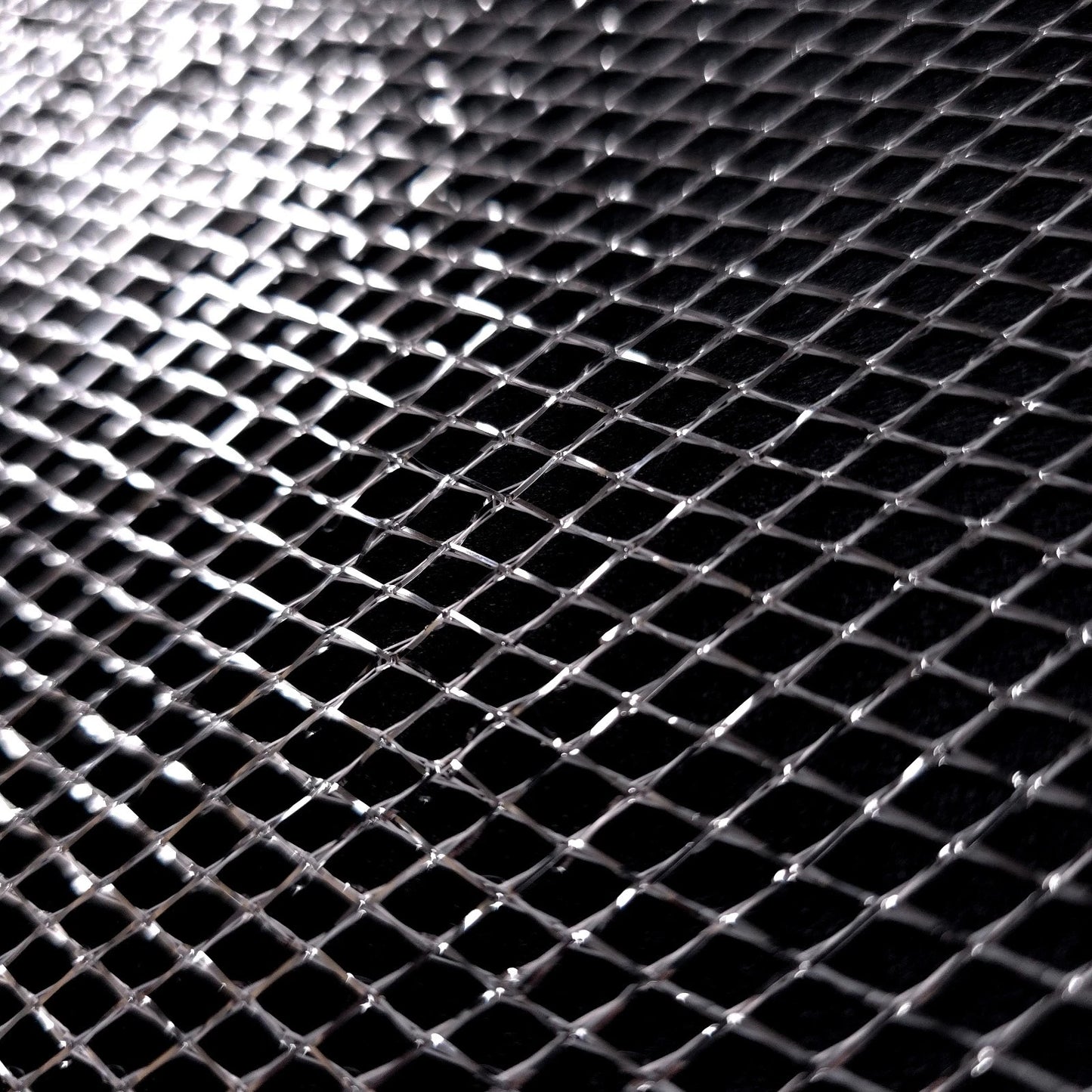 SILVER METALLIC DIAMOND NET 2 WAY STRETCH SHEER SHINY