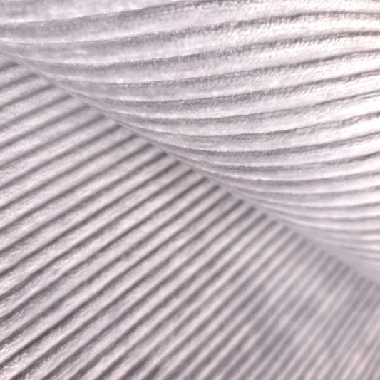 SILVER GRAY STRIPED CORDUROY FABRIC