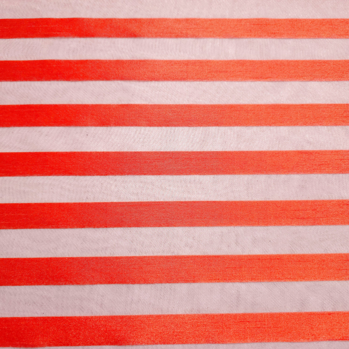 HALLOWEEN ORANGE RIBBON STRIPE SHEER ORGANZA FABRIC